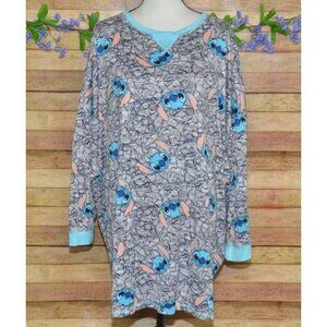 Disney Lilo & Stitch Women's Pullover Sleep Shirt Nightgown Pajama Plus Size 2X